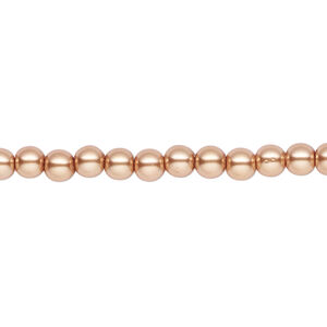 Pearl 1pk bright gold, Celestial Crystal&reg; 4mm round 15.5-16 inch