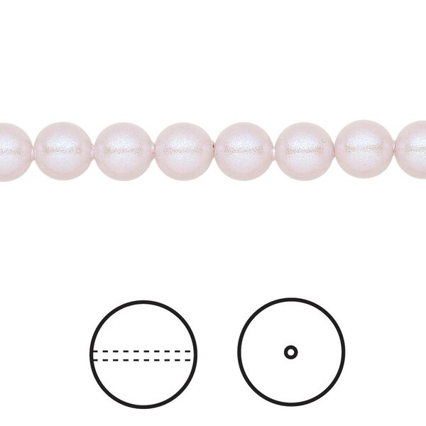 Pearl 500pk iridescent dreamy rose, Swarovski&reg; 6mm round 5810 image number 0