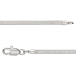 Chain 1pkg1 silver-plated herringbone, 2mm / lobster claw clasp, brass 18 inch
