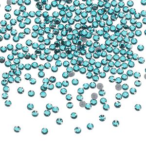 Flat back, Dance With Me&trade; crystal hotfix rhinestone, blue zircon, foil back, 1.9-2.1mm rose, SS6. Sold per pkg of 144 (1 gross).