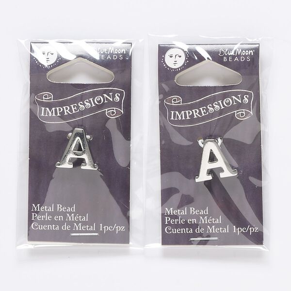 Bead 1pkg2 silver-finished "pewter", 14x13mm letter A image number 0