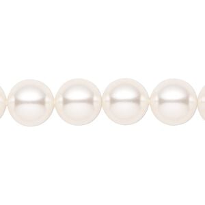 Pearl 100pk white, Crystal Passions&reg; 10mm round 5810