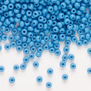 Seed bead, Preciosa Ornela, glass, opaque turquoise, #8 rocaille. Sold per 50-gram pkg.