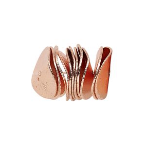 Bead 1pkg10 copper, 17x4mm wavy rondelle, brushed