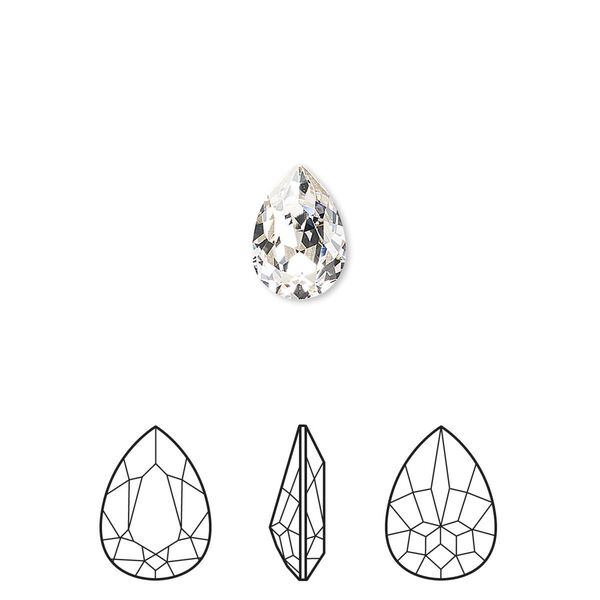 Fancy stone 144pk crystal foil back, Swarovski&reg; 10x7mm pear 4320 image number 0