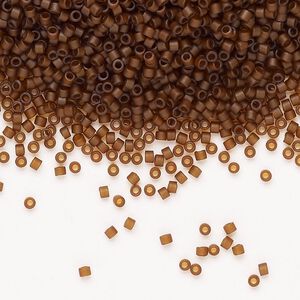 Seed bead, Miyuki Delica&reg;, glass 1pkg250g, #11 round, translucent matte glazed luster brown