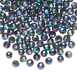 Bead 144pk crystal peacock shadow, Celestial Crystal&reg; 4mm round