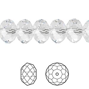 Bead 12pk crystal, Crystal Passions&reg; 12x8mm rondelle 5040