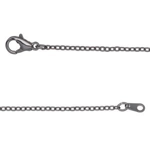 Chain 1pkg12 cable, 2mm / lobster claw clasp, gunmetal-finished brass 20 inch