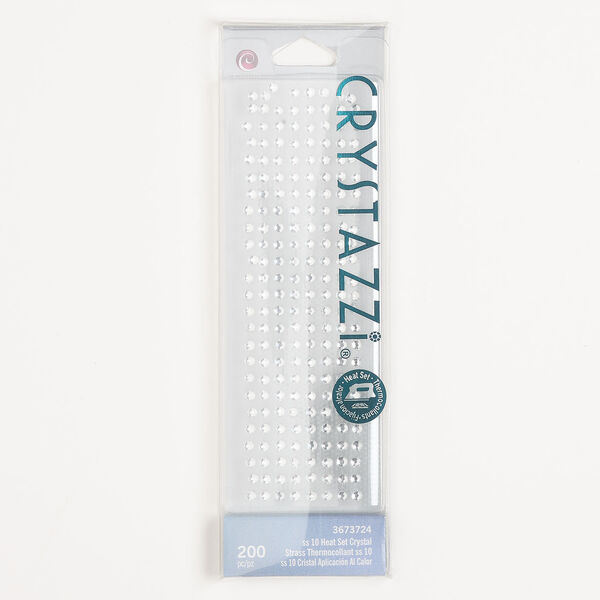 Flat back 1pkg200 clear, crystal rhinestone 2.70-2.90mm hotfix round SS10 image number 0