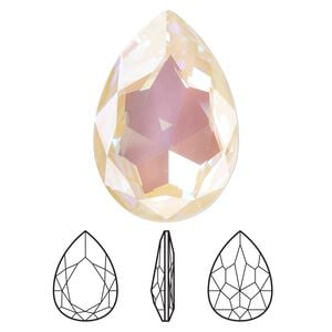 Fancy stone 1pk crystal ivory cream DeLite, Crystal Passions&reg; 30mm pear 4327