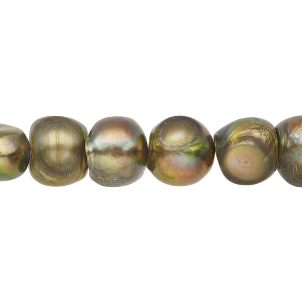 Freshwater pearl 1pkg1, semi-round, 15.5-16 inch antique bronze 9-11mm cultured image number 0