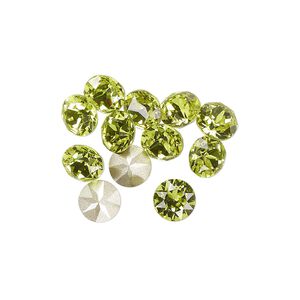 Chaton 12pk citrus green foil back, Crystal Passions&reg; 6.14-6.32mm round SS29 1088