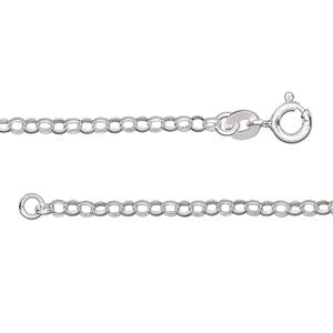 Chain 1pkg1 sterling silver rolo, 2.4mm / mixed clasp, 18 inch