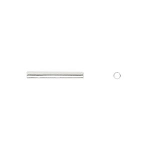 Bead 1pkg100 silver-plated, 16x2mm tube, brass