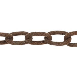 Chain 1pkg1 cable, 12mm, aluminum / flocked brown 24 inch