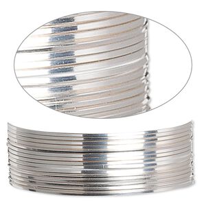 Wire, sterling silver, dead-soft, square, 24 gauge. Sold per pkg of 5 feet.