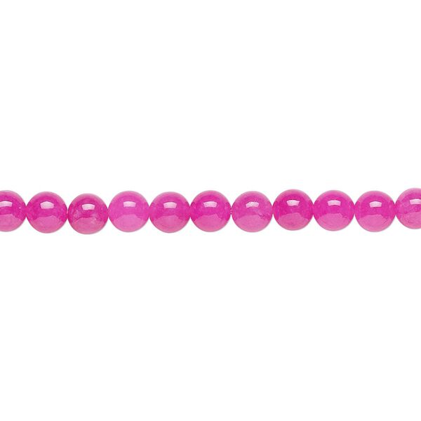 Malaysia "jade" 1pkg1, round bead, fuchsia 15.5-16 inch 4mm image number 0