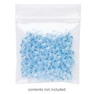 Bag, Tite-Lip&trade;, oxo-biodegradable plastic, clear, 2-inch top zip. Sold per pkg of 100.