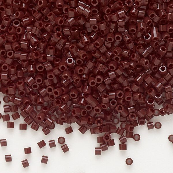 Seed bead, Delica&reg;, glass, pkg/250g, #15 round, opaque dark brown (DBS-0734). image number 0