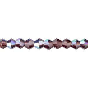 Bead 1pk transparent amethyst purple AB, Celestial Crystal&reg; 6mm bicone 15.5-16 inch