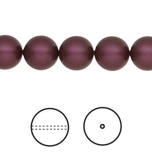 Pearl 25pk elderberry, Crystal Passions&reg; 10mm round 5810