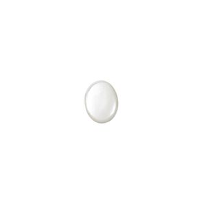 Cabochon, mother-of-pearl shell (bleached), white, 9x7mm calibrated oval. Sold per pkg of 4.