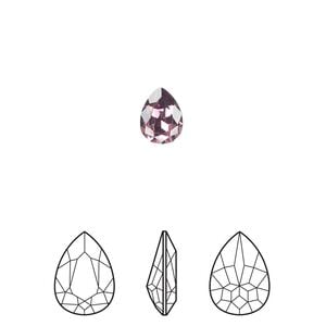 Fancy stone 4pk iris foil back, Crystal Passions&reg; 8x6mm pear 4320