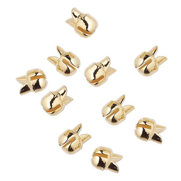 Crimp 1pkg10 gold-plated "pewter", 7x6mm, Bulldog Crimp&trade; image number 0