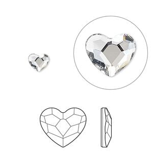 Flat back 288pk crystal foil back, Swarovski&reg; hotfix 6x5mm heart 2808HF