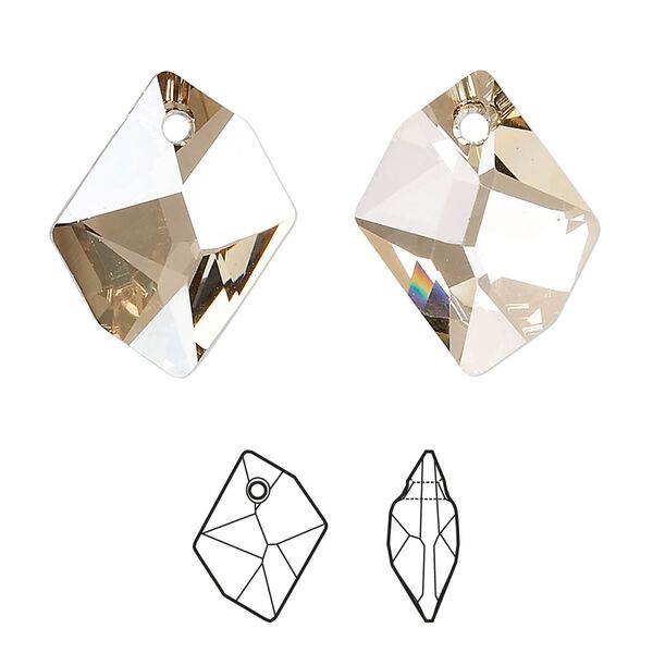 Drop 72pk crystal golden shadow, Swarovski&reg; 20x16mm pendant cosmic 6680 image number 0