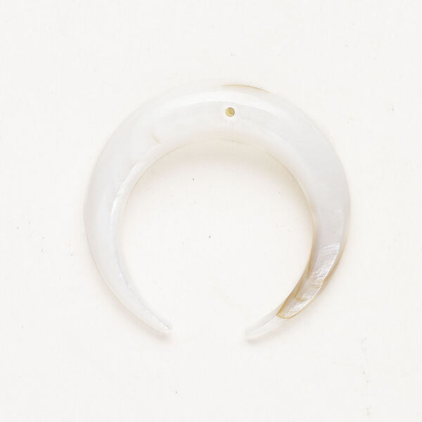 Drop 1pkg1, trough clam shell (bleached), white, 28x27mm handmade naja. image number 0