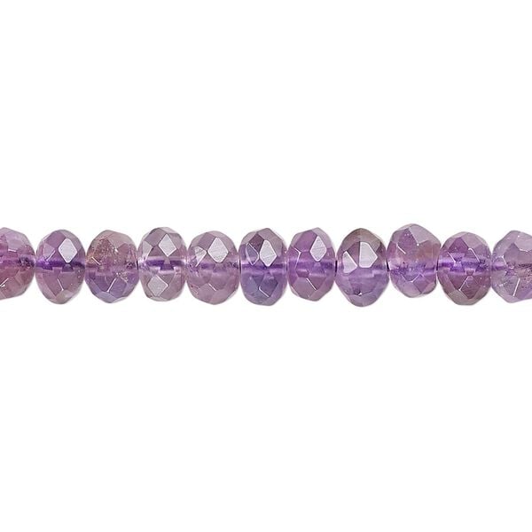 Amethyst 1pkg1, faceted rondelle bead natural 15.5-16 inch 5x4mm-6x5mm image number 0