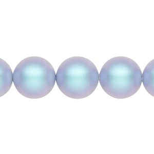 Pearl 10pk iridescent light blue, Crystal Passions&reg; 12mm round 5810