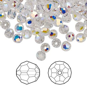 Bead 720pk crystal AB, Swarovski&reg; 5mm round 5000