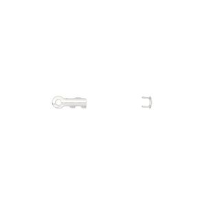 Cord end fold-over 1pkg500 silver-plated, 7x2mm tube / 1.5mm inside diameter, brass