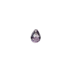 Bead, cubic zirconia, amethyst purple, 8x6mm top-drilled faceted teardrop, Mohs hardness 8-1/2. Sold per pkg of 2.