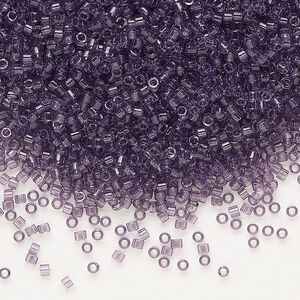 Seed bead, Delica&reg;, glass, pkg/7.5g, #11 round, transparent amethyst (DB-1105).