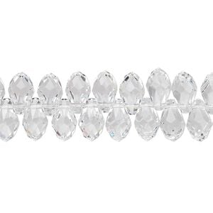 Briolette 4pk crystal, Crystal Passions&reg; 9x5mm pendant drop 6007