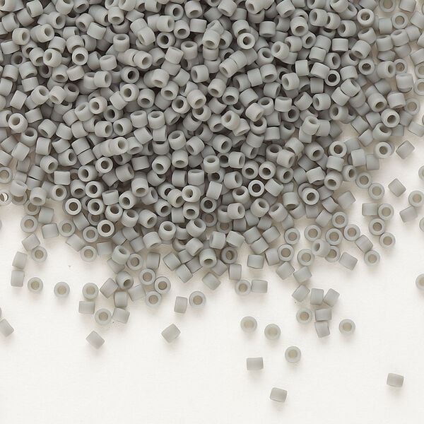 Seed bead, Delica&reg;, glass, pkg/50g, #11 round, opaque matte grey (DB-0761). image number 0