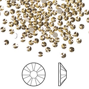 Flat back 1pkg144 crystal aurum foil back, Crystal Passions&reg; 2.5-2.7mm rose round SS9 2058