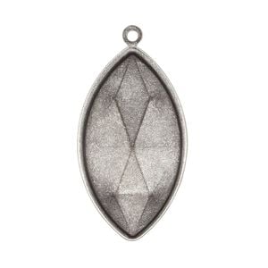 Focal, Almost Instant Jewelry&reg;, antique silver-plated brass, 34x19mm marquise with 32x17mm marquise setting. Sold per pkg of 2.