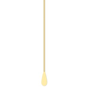 Paddle pin 1pkg100 gold-plated, 2 inch / teardrop, 22 gauge brass