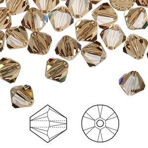 Bead 12pk light Colorado topaz, Crystal Passions&reg; 8mm bicone 5328