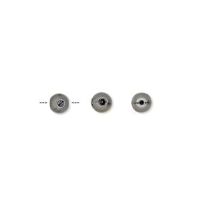 Crimp 1pkg144 gunmetal-plated, 4mm round / up to 0.024 inch inside diameter, brass / Screw-Tite Crimps&trade;