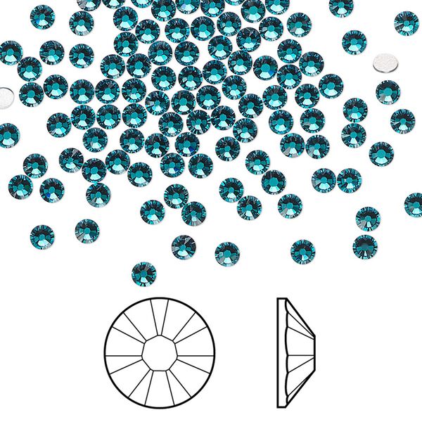Flat back 1440pk blue zircon foil back, Swarovski&reg; 2.5-2.7mm rose round SS9 2058 image number 0