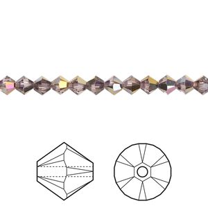 Bead 48pk light amethyst heavy vitrail light, Crystal Passions&reg; 4mm bicone 5328