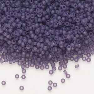 Seed bead, Dyna-Mites&trade;, glass, pkg/1/2kg, #11 round, translucent matte purple, (11MA 11/0 RR).