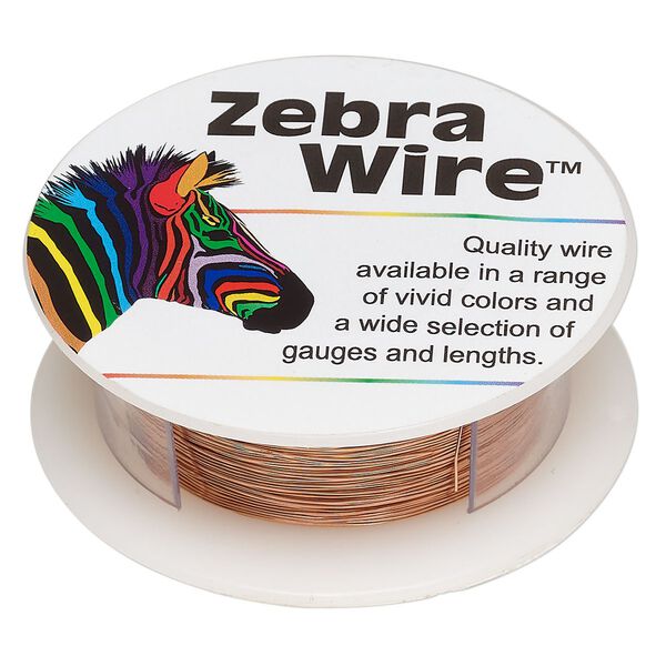 Wire, Zebra Wire&trade;, natural copper, round, 30 gauge. Sold per 1/4-pound spool, approximately 215 yards. image number 0
