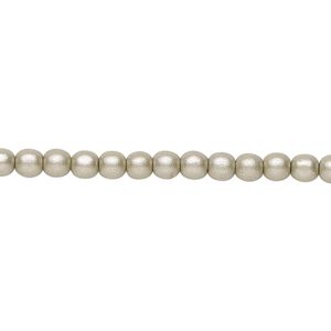 Bead, Czech glass druk, opaque satin pewter, 4mm round. Sold per 15-1/2" to 16" strand.